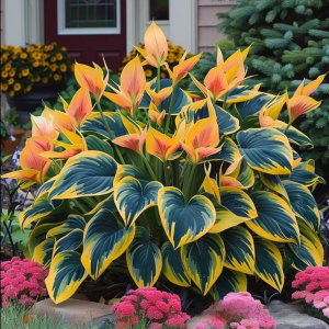 Хоста Флейм Данс купить по цене от 650р. в интернет-магазине «Посадика» с доставкой почтой в в Черногорске и по всей России – [изображение №1].